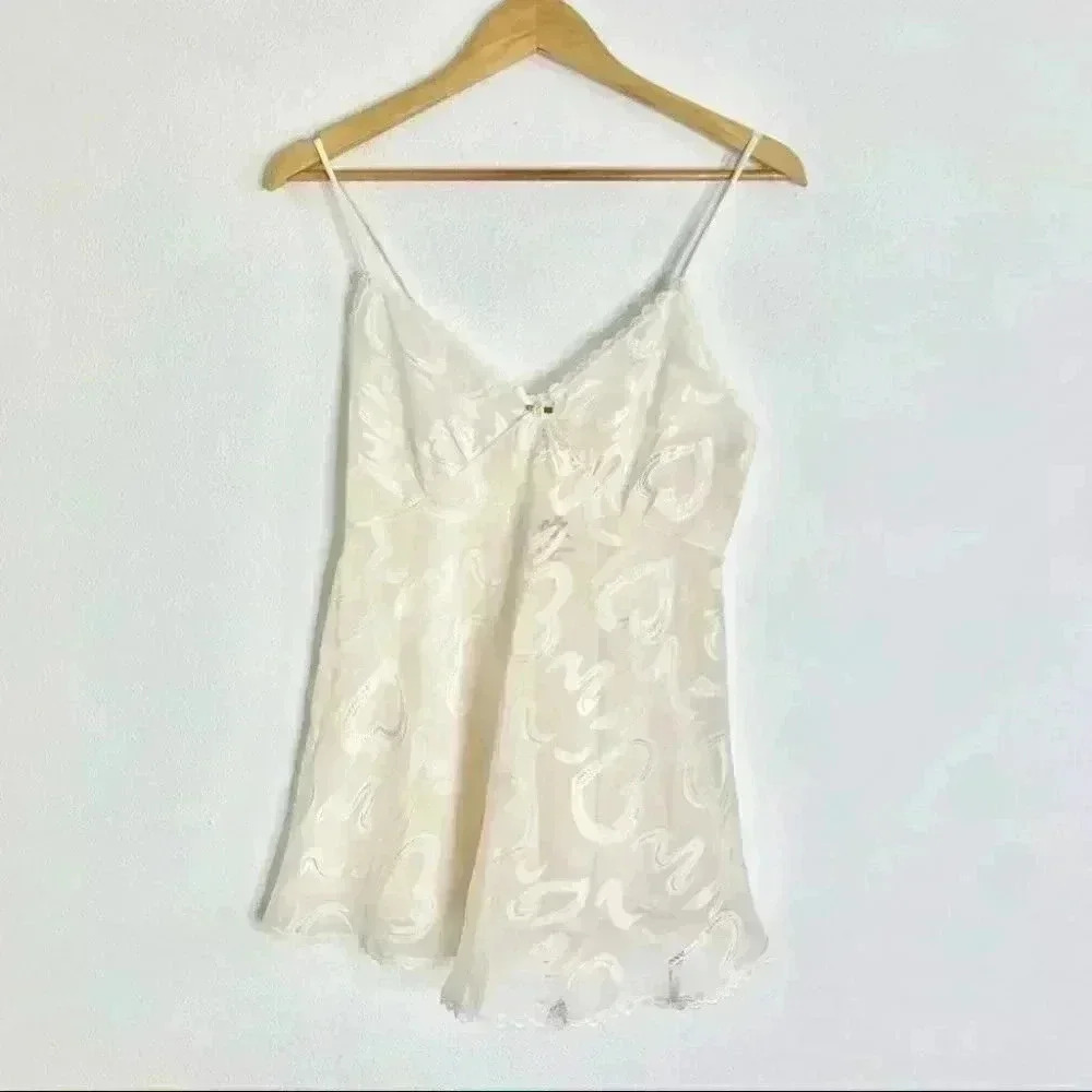 NWT vintage juliara dead stock white heart nightie or nightgown large - Picture 1 of 9